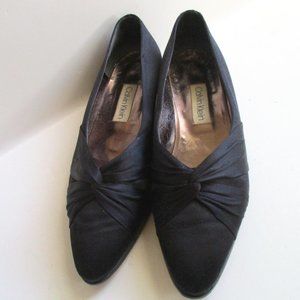 *Calvin Klein Black Peau de Soie Dress Pumps